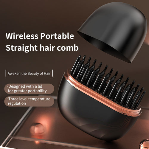Mini Hair Straightening Comb - Rechargeable & Portable